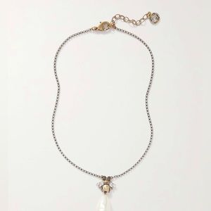 Gucci Gold-tone, crystal and faux pearl necklace